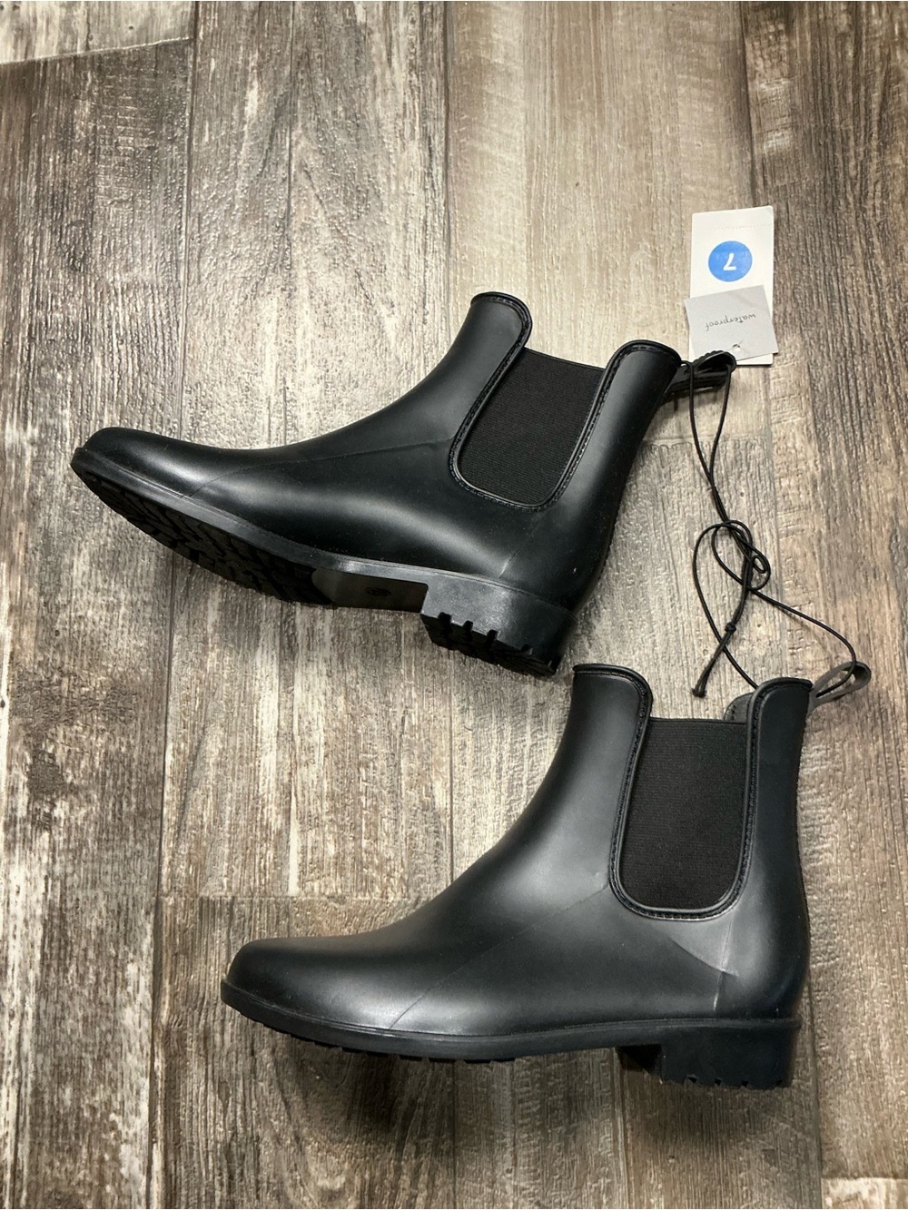 a new day Black Chelsea Rain Boots Size 7 - Picture 10 of 16